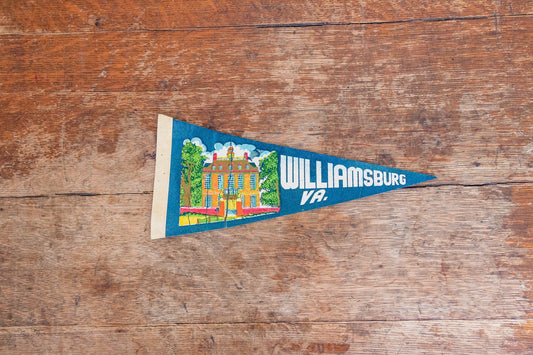 Williamsburg Virginia Blue Felt Pennant Vintage Wall Hanging Decor - Eagle's Eye Finds