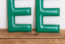 Load image into Gallery viewer, Green Letter E Porcelain Vintage Wall Hanging Decor Metal Initials Name Letter - Eagle&#39;s Eye Finds
