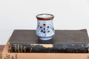 Stoneware Floral Toothpick Holder Vintage Porcelain Tiny Jug - Eagle's Eye Finds