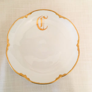 Monogram C Plate Vintage Gold Scalloped Dish Alice JHR Bavaria Favorite - Eagle's Eye Finds