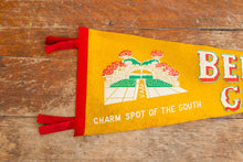 Load image into Gallery viewer, Bellingrath Gardens Alabama Yellow Felt Pennant Vintage Wall Decor - Eagle&#39;s Eye Finds
