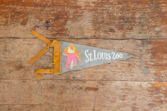St. Louis Zoo Missouri Felt Pennant Vintage Gray Animal Decor - Eagle's Eye Finds