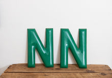 Load image into Gallery viewer, Green Letter N Porcelain Vintage Wall Hanging Decor Metal Initials Name Letter - Eagle&#39;s Eye Finds
