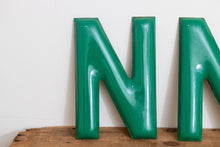 Load image into Gallery viewer, Green Letter N Porcelain Vintage Wall Hanging Decor Metal Initials Name Letter - Eagle&#39;s Eye Finds
