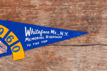 Load image into Gallery viewer, Whiteface Mountain 1960 New York Blue Felt Pennant Vintage Wall Decor - Eagle&#39;s Eye Finds

