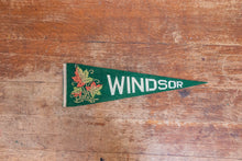 Load image into Gallery viewer, Windsor Ontario Canada Green Felt Pennant Vintage Maple Leaf Wall Decor - Eagle&#39;s Eye Finds
