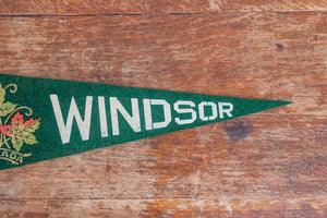 Windsor Ontario Canada Green Felt Pennant Vintage Maple Leaf Wall Decor - Eagle's Eye Finds