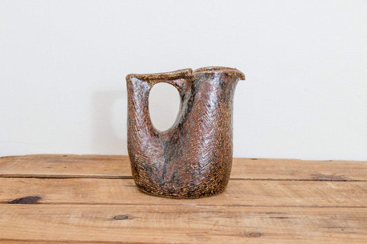 Student Pottery Brown Pitcher Vintage Ceramic Decor - Eagle's Eye Finds