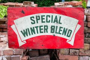 Conoco Winter Blend Sign and Vintage Cap and Gown Painted Sign - Eagle's Eye Finds