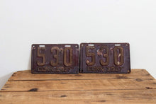 Load image into Gallery viewer, 530 Connecticut 1927 License Plate Pair 3 Digit Low Number Vintage Wall Decor - Eagle&#39;s Eye Finds
