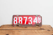 Load image into Gallery viewer, 1912 New York Porcelain License Plate Vintage Red Car Wall Hanging Decor - Eagle&#39;s Eye Finds
