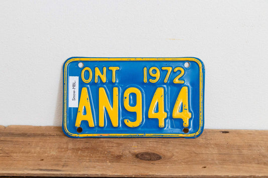 Ontario 1972 Snowmobile License Plate Vintage Canada Wall Hanging Decor - Eagle's Eye Finds