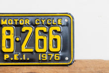 Load image into Gallery viewer, PEI 1976 Motorcycle License Plate Vintage Prince Edward Island Canada Wall Hanging Decor - Eagle&#39;s Eye Finds
