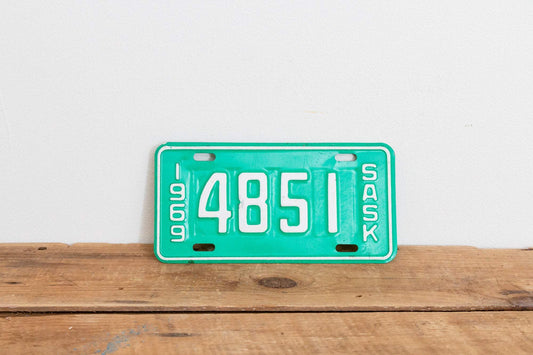 Saskatchewan 1969 Motorcycle License Plate Vintage Canadian Wall Hanging Decor - Eagle's Eye Finds