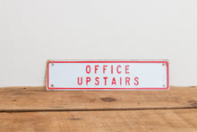 Load image into Gallery viewer, Office Upstairs Sign Vintage Embossed Red and White Wall Hanging Decor - Eagle&#39;s Eye Finds
