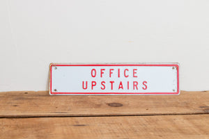 Office Upstairs Sign Vintage Embossed Red and White Wall Hanging Decor - Eagle's Eye Finds
