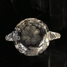 Load image into Gallery viewer, Floral Cut Glass Cream and Sugar Vintage Floral Etched Glass - Eagle&#39;s Eye Finds
