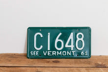 Load image into Gallery viewer, Vermont 1961 License Plate Vintage Wall Hanging Decor - Eagle&#39;s Eye Finds
