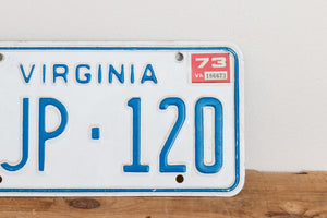 Virginia 1973 License Plate Vintage Wall Hanging Decor - Eagle's Eye Finds