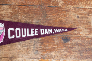 Coulee Dam Washington Felt Pennant Vintage Souvenir - Eagle's Eye Finds