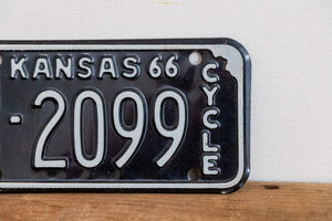 Kansas 1966 Motorcycle License Plate Vintage Wall Hanging Decor - Eagle's Eye Finds