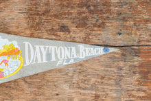 Load image into Gallery viewer, Daytona Beach Florida Gray Felt Pennant Vintage Wall Decor - Eagle&#39;s Eye Finds
