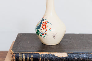 Satsuma Floral Bird Vase Vintage Ceramic Decor - Eagle's Eye Finds