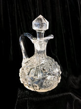 Load image into Gallery viewer, Ornate Crystal Cut Cruet Vintage Glass Oil Salad Serving - Eagle&#39;s Eye Finds
