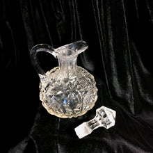 Load image into Gallery viewer, Ornate Crystal Cut Cruet Vintage Glass Oil Salad Serving - Eagle&#39;s Eye Finds
