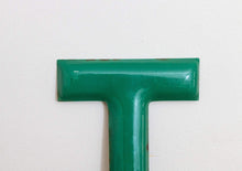 Load image into Gallery viewer, Green Letter T Porcelain Vintage Wall Hanging Decor Metal Initials Name Letter - Eagle&#39;s Eye Finds
