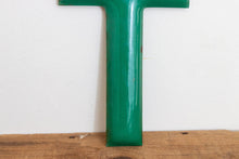 Load image into Gallery viewer, Green Letter T Porcelain Vintage Wall Hanging Decor Metal Initials Name Letter - Eagle&#39;s Eye Finds
