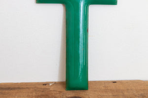 Green Letter T Porcelain Vintage Wall Hanging Decor Metal Initials Name Letter - Eagle's Eye Finds