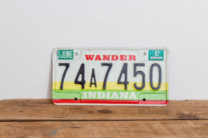 Indiana 1987 Wander License Plate Vintage 1980s Wall Hanging Decor - Eagle's Eye Finds
