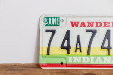 Load image into Gallery viewer, Indiana 1987 Wander License Plate Vintage 1980s Wall Hanging Decor - Eagle&#39;s Eye Finds
