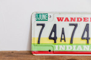 Indiana 1987 Wander License Plate Vintage 1980s Wall Hanging Decor - Eagle's Eye Finds
