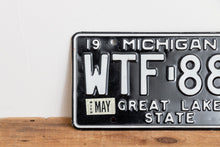 Load image into Gallery viewer, WTF Michigan 1979 Great Lake State License Plate Vintage Wall Hanging Decor - Eagle&#39;s Eye Finds
