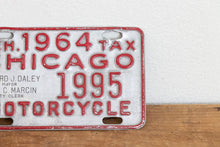 Load image into Gallery viewer, 1964 Chicago Motorcycle Tax Tag Vintage License Plate Auto Collectible - Eagle&#39;s Eye Finds

