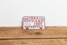 Load image into Gallery viewer, 1964 Chicago Motorcycle Tax Tag Vintage License Plate Auto Collectible - Eagle&#39;s Eye Finds
