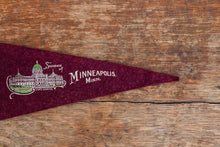 Load image into Gallery viewer, Minneapolis Minnesota Maroon Felt Pennant Vintage Wall Decor - Eagle&#39;s Eye Finds

