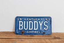 Load image into Gallery viewer, BUDDYS Kentucky 1983 Vanity License Plate Vintage Wall Hanging Decor - Eagle&#39;s Eye Finds
