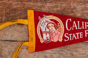 California State Fair Felt Pennant Vintage Red Horse Wall Hanging Decor - Eagle's Eye Finds