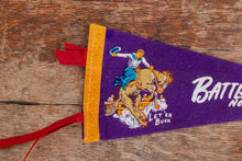 Load image into Gallery viewer, Battle Mountain Nevada Felt Pennant Vintage Purple NV Wall Decor - Eagle&#39;s Eye Finds

