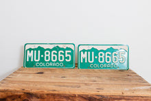 Load image into Gallery viewer, Colorado 1977 License Plate Pair Vintage Wall Hanging Decor - Eagle&#39;s Eye Finds
