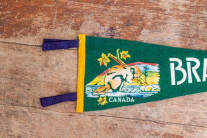 Brandon Manitoba Felt Pennant Vintage Green Canada Wall Decor - Eagle's Eye Finds