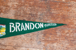 Brandon Manitoba Felt Pennant Vintage Green Canada Wall Decor - Eagle's Eye Finds