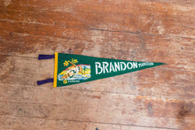 Load image into Gallery viewer, Brandon Manitoba Felt Pennant Vintage Green Canada Wall Decor - Eagle&#39;s Eye Finds

