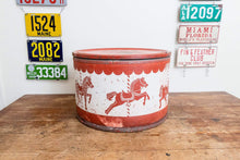 Load image into Gallery viewer, Carousel Toy Box Vintage Red Fiberboard Crate Box Storage Decor - Eagle&#39;s Eye Finds
