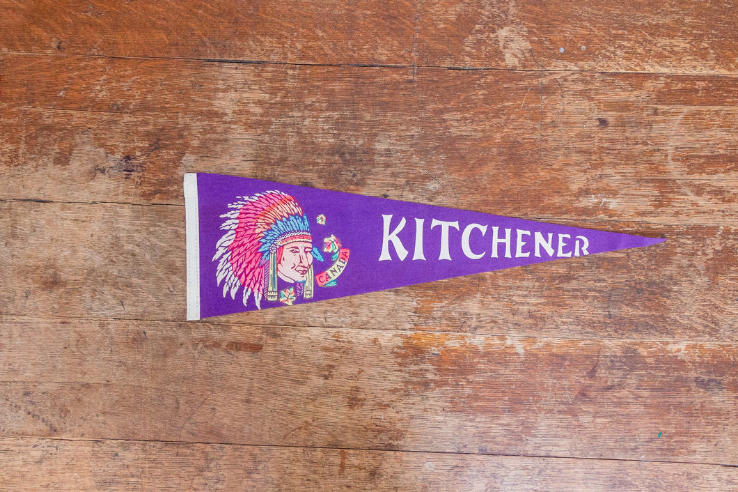 Kitchener Ontario First Nations Felt Pennant Vintage Canada Wall Decor - Eagle's Eye Finds