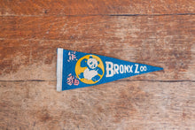 Load image into Gallery viewer, Bronx Zoo New York Felt Pennant Vintage Blue Panda Animal Decor - Eagle&#39;s Eye Finds
