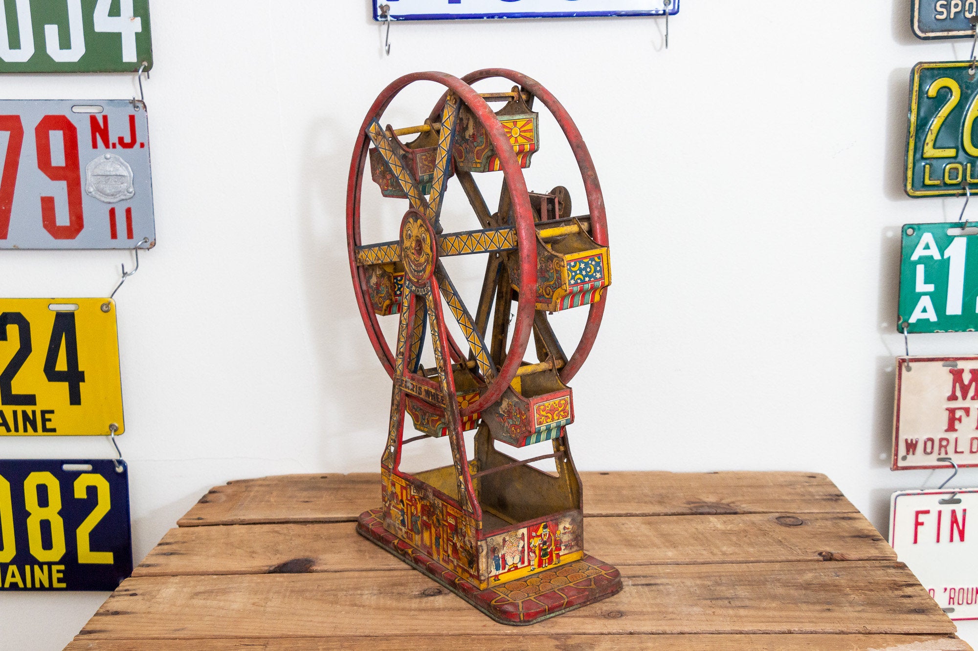 Hercules Ferris Wheel Toy Vintage Chein Tin Litho Windup Hercules Ferris Wheel Toy Vintage Chein Tin Litho Windup